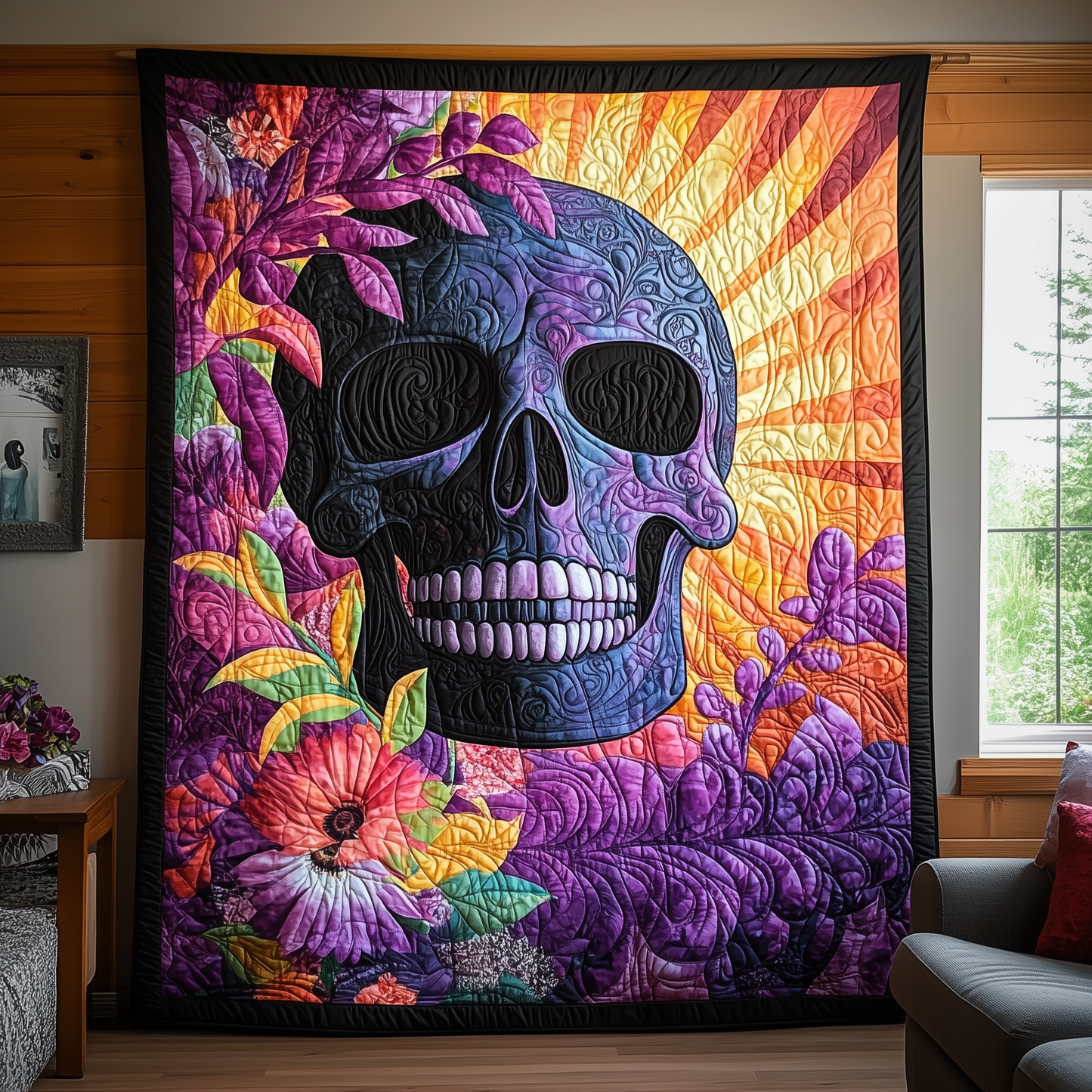 Nightbloom Skull Quilted Blanket GFTOTL1222