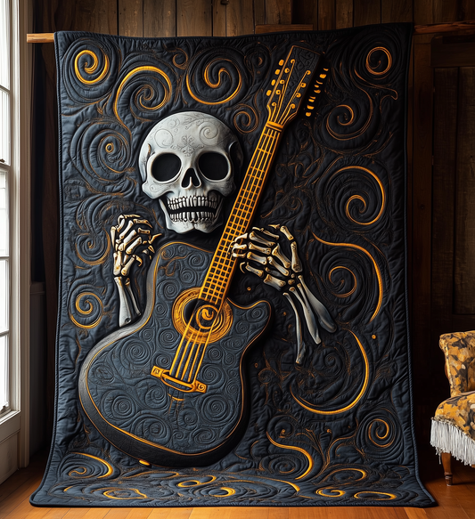 Skull Faced Guitar Quilted Blanket GFTOTL1225