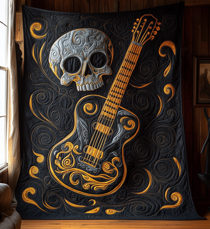 Skull Faced Guitar Quilted Blanket GFTOTL1227