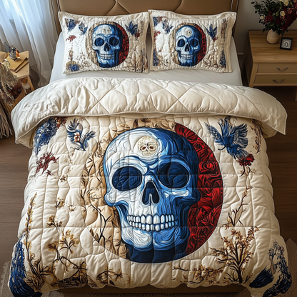 Skull 3-Piece Quilted Bedding Set GFTOTL1239