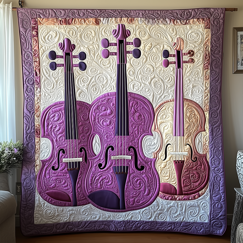 Classical Purple Strings Quilted Blanket GFTOTL1284