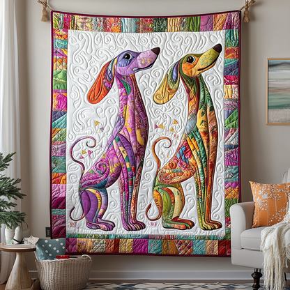 Whimsical Dachshund Quilted Blanket GFTOTL1302