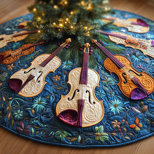 Joyful Violin Quilted Tree Skirt GFTOTL1340