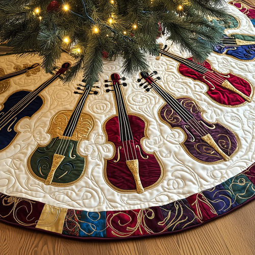 Joyful Violin Quilted Tree Skirt GFTOTL1341