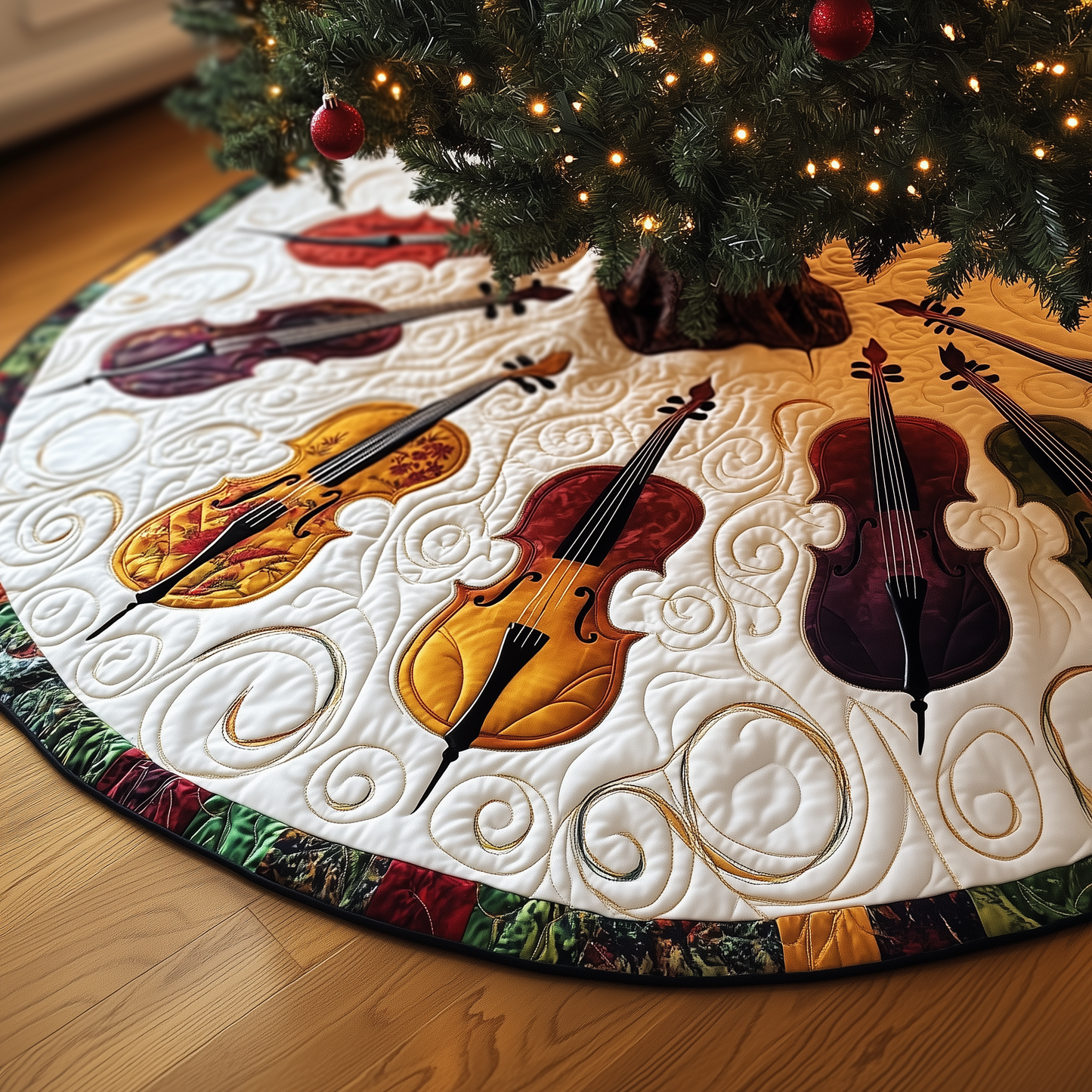 Festive Cello Quilted Tree Skirt GFTOTL1350