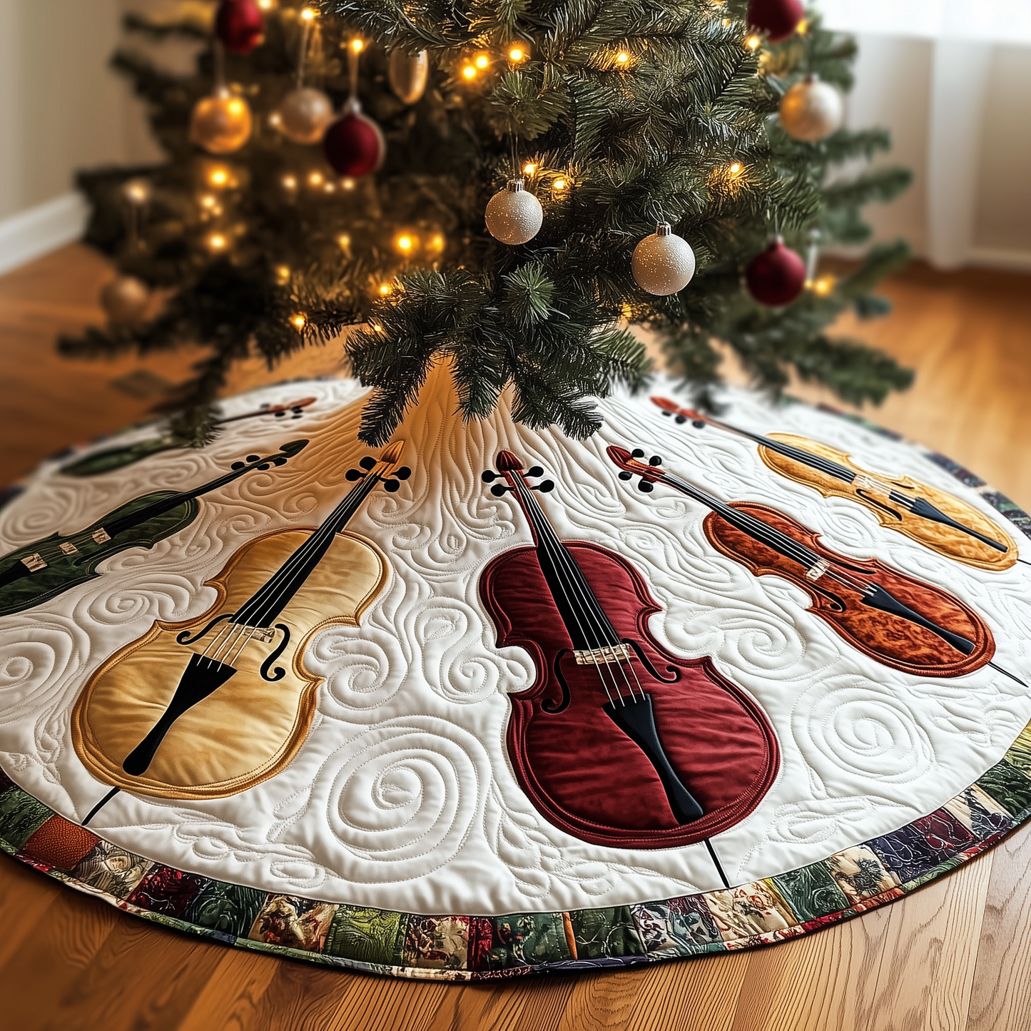 Festive Cello Quilted Tree Skirt GFTOTL1351