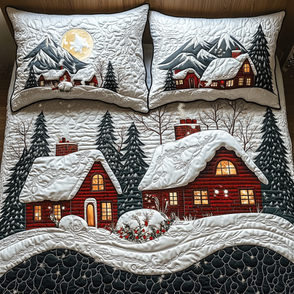 Peaceful Winter Town 3-Piece Quilted Bedding Set GFTOTL1402