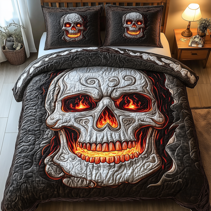 Lava Skull 3-Piece Quilted Bedding Set GFTOTL1412