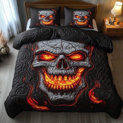 Lava Skull 3-Piece Quilted Bedding Set GFTOTL1414