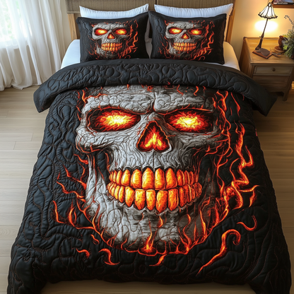 Lava Skull 3-Piece Quilted Bedding Set GFTOTL1416