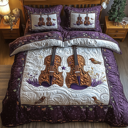 Festive String 3-Piece Quilted Bedding Set GFTOTL1458