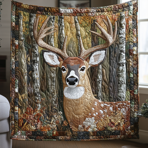 Deer Autumn Vibe Quilted Blanket GFTOTL172