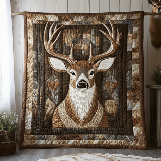 Deer Autumn Vibe Quilted Blanket GFTOTL174