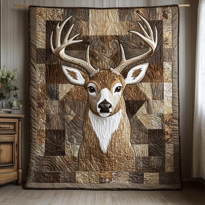 Deer Autumn Vibe Quilted Blanket GFTOTL175