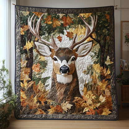 Deer Autumn Vibe Quilted Blanket GFTOTL176