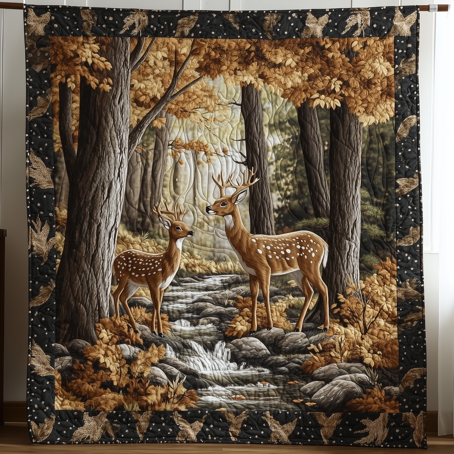 Deer Autumn Vibe Quilted Blanket GFTOTL177