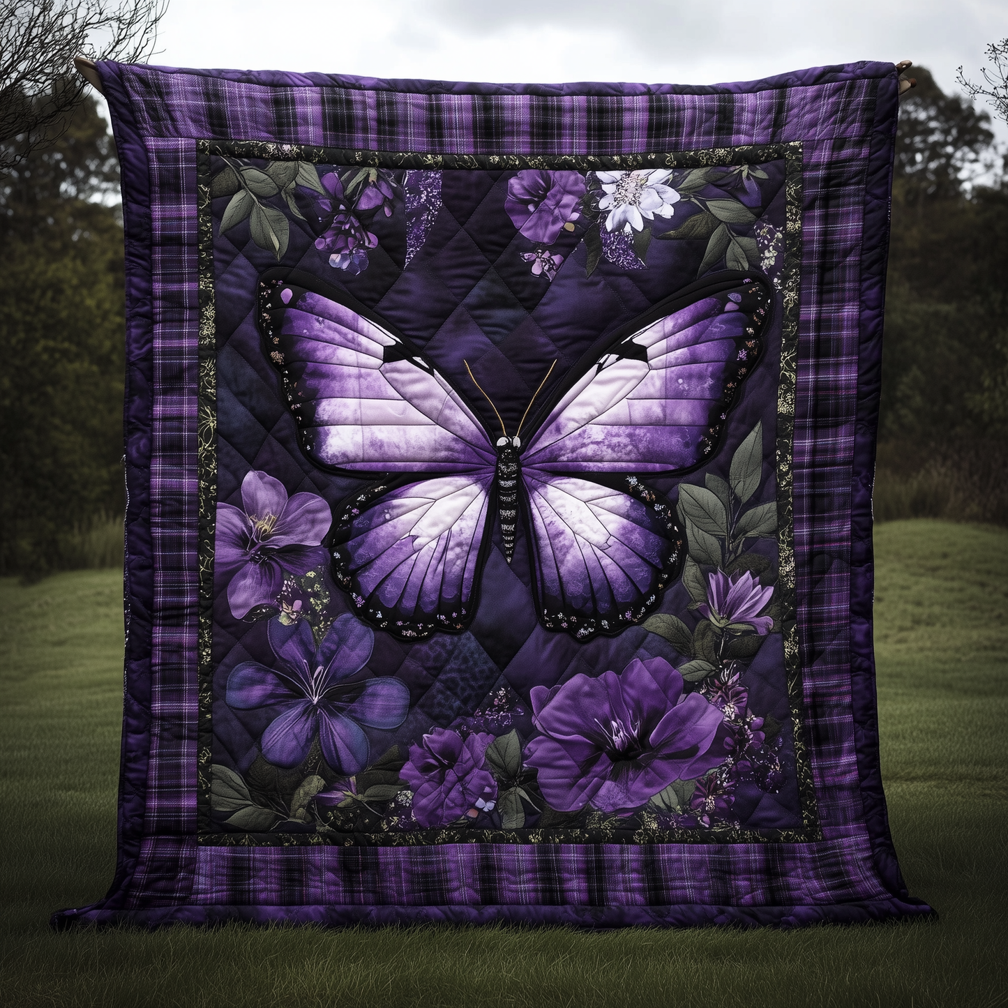 Purple Butterfly Quilted Blanket GFTOTL180