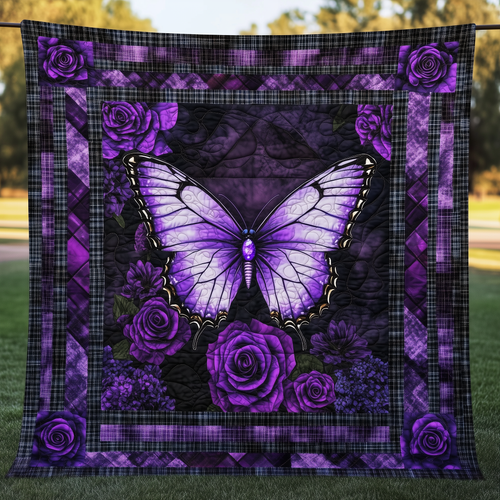 Midnight Butterfly Quilted Blanket GFTOTL183