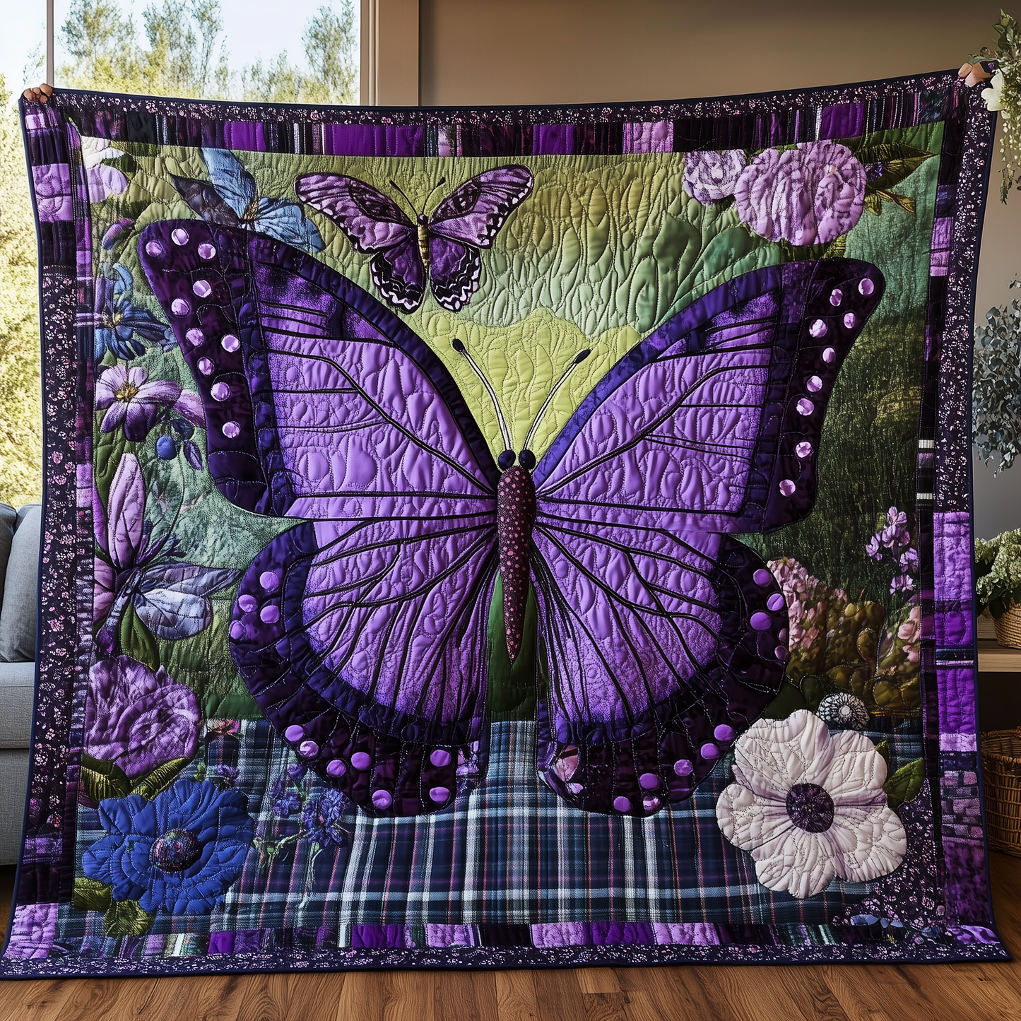 Midnight Butterfly Quilted Blanket GFTOTL185