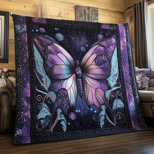 Midnight Butterfly Quilted Blanket GFTOTL186