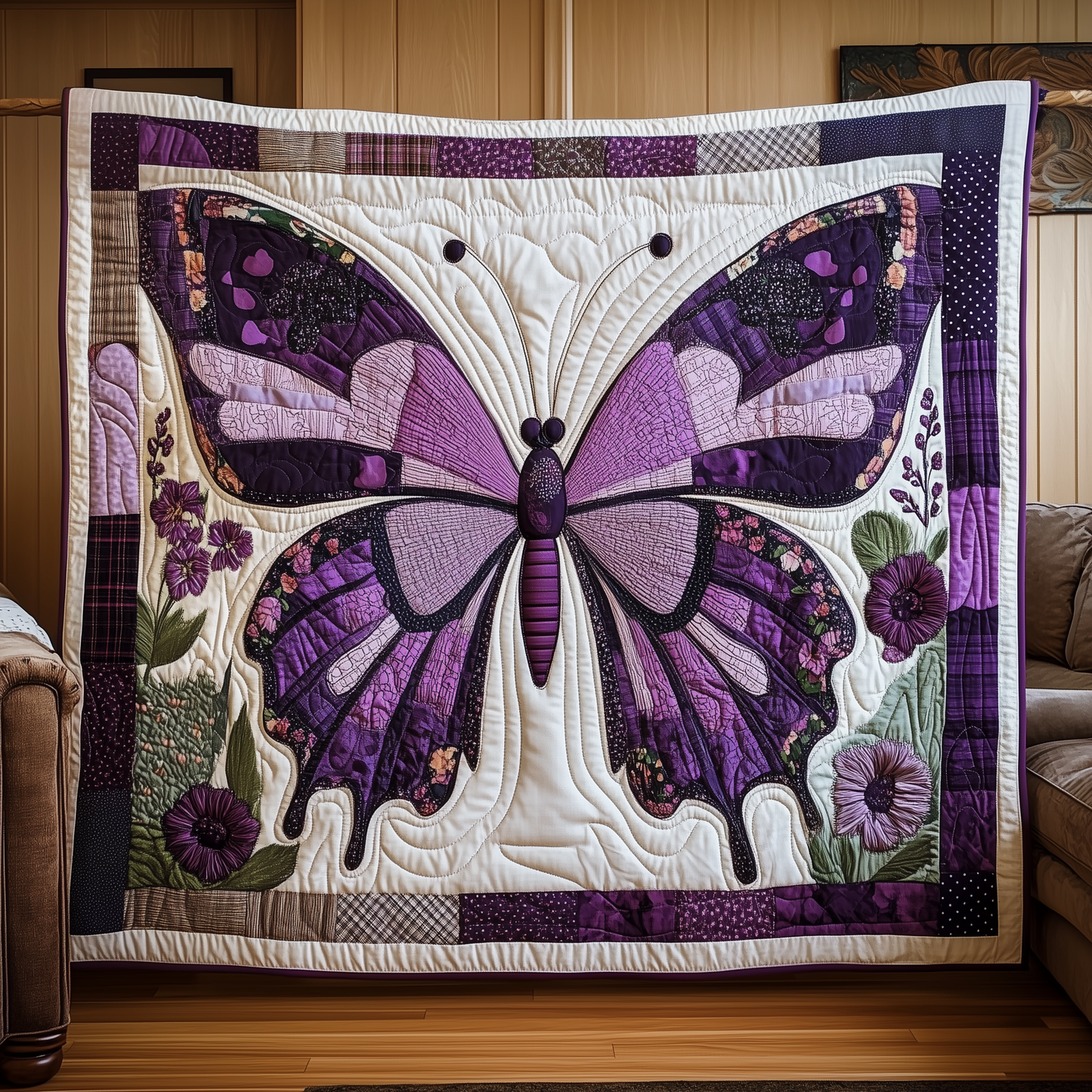 Midnight Butterfly Quilted Blanket GFTOTL187