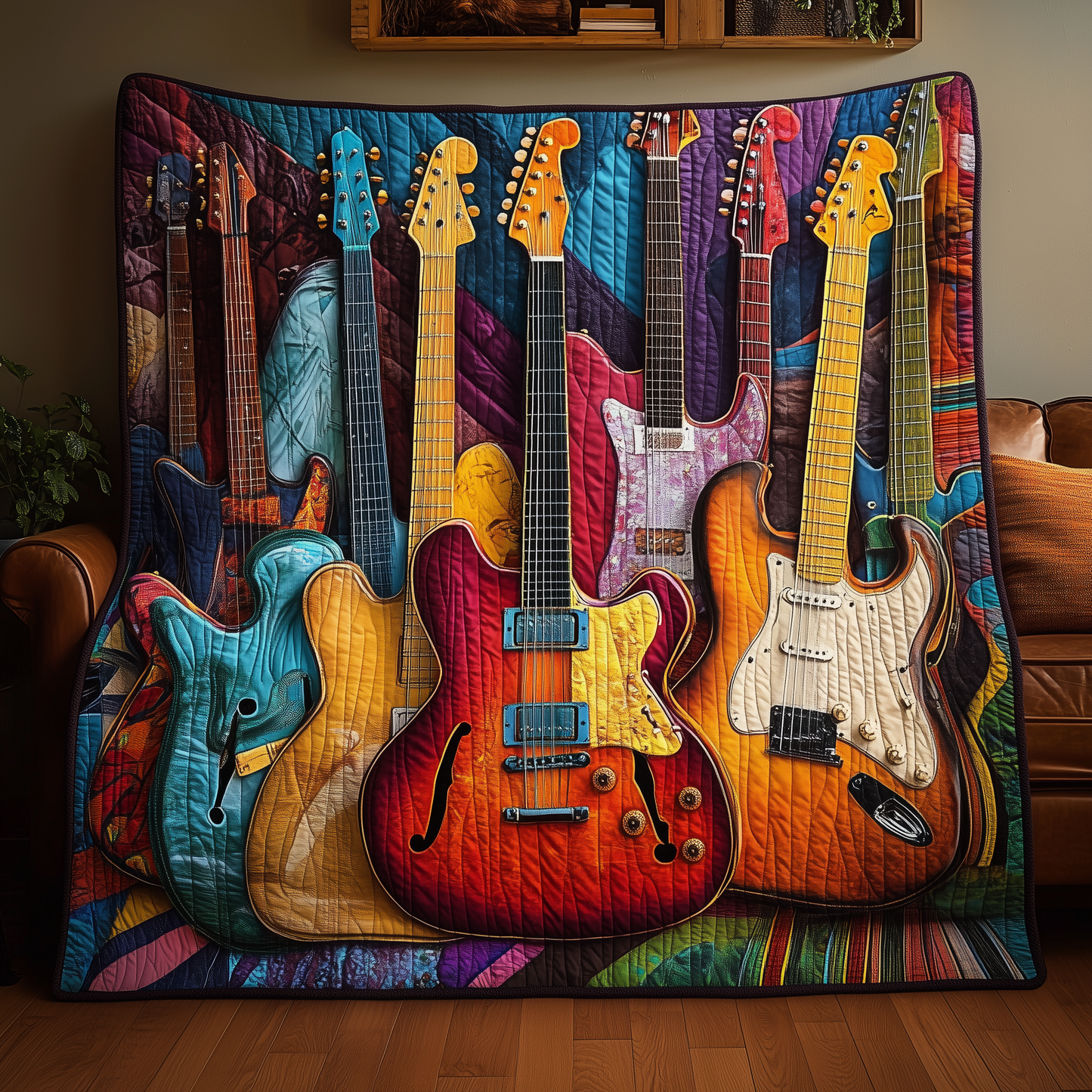 Guitar Sunrise Quilted Blanket GFTOTL190