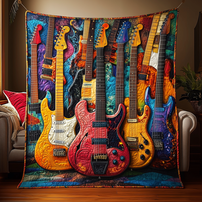 Guitar Sunrise Quilted Blanket GFTOTL191