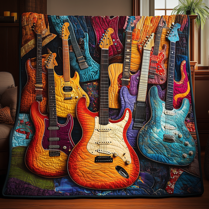 Guitar Sunrise Quilted Blanket GFTOTL192