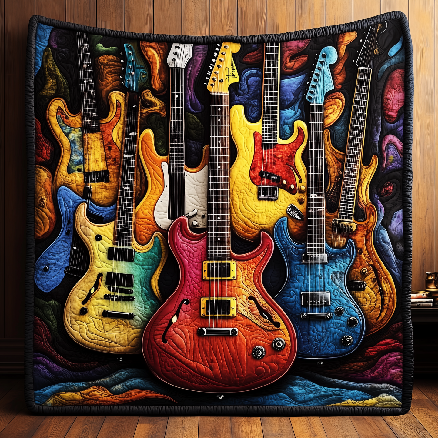 Guitar Sunrise Quilted Blanket GFTOTL194