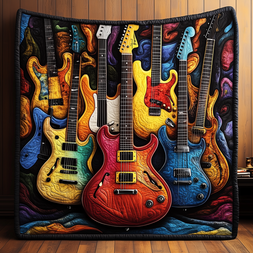 Guitar Sunrise Quilted Blanket GFTOTL194