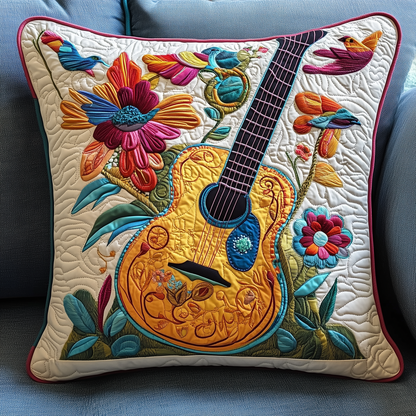 Floral Guitar Quilted Pillow Case GFTOTL198