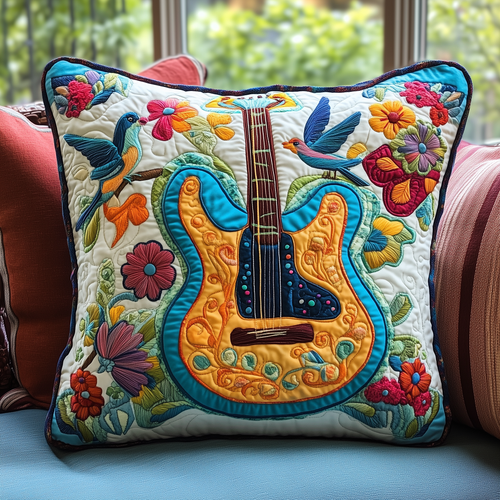 Floral Guitar Quilted Pillow Case GFTOTL200