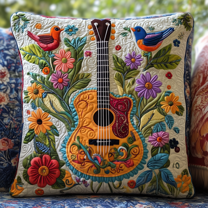 Floral Guitar Quilted Pillow Case GFTOTL205