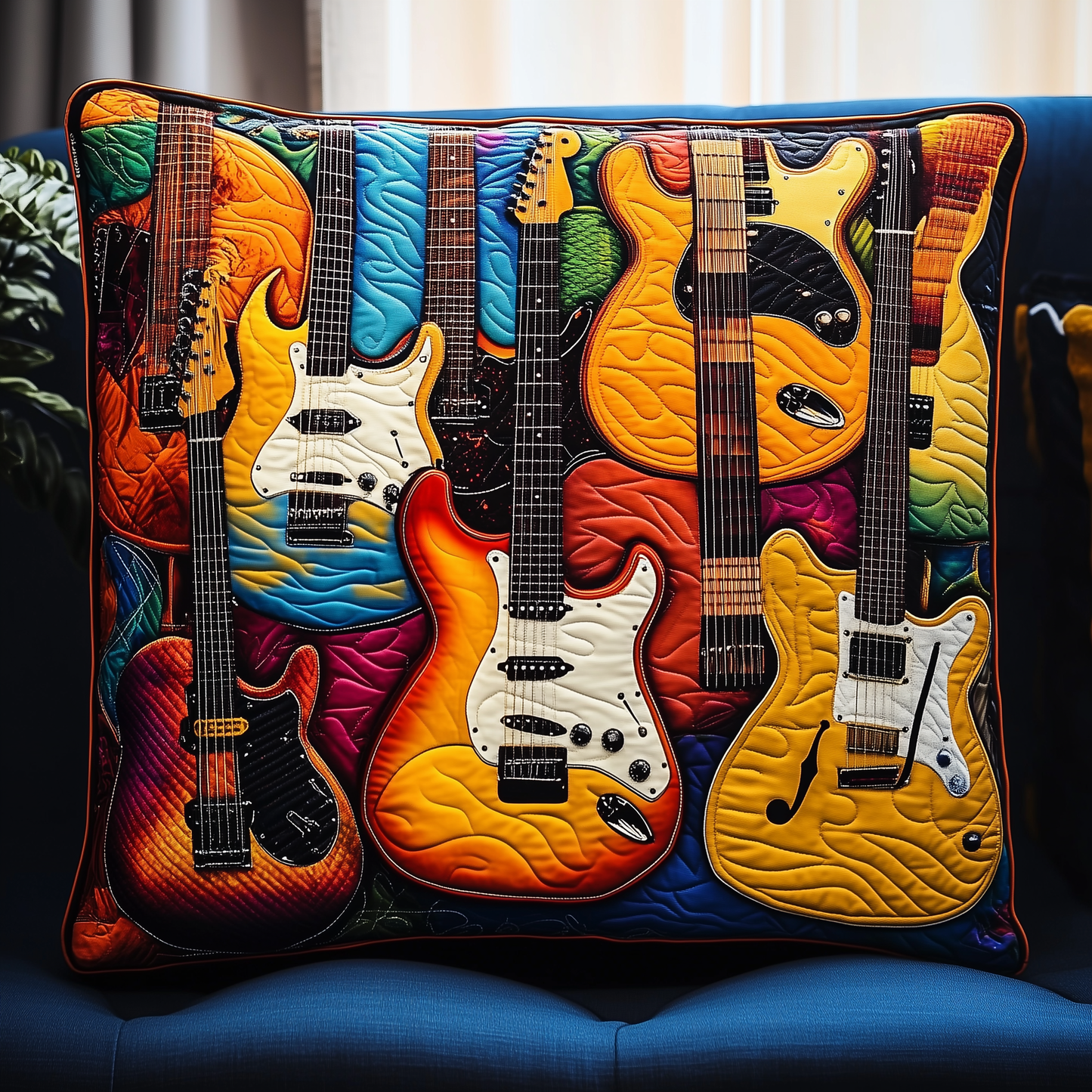 Swirl Guitar Quilted Pillow Case GFTOTL208