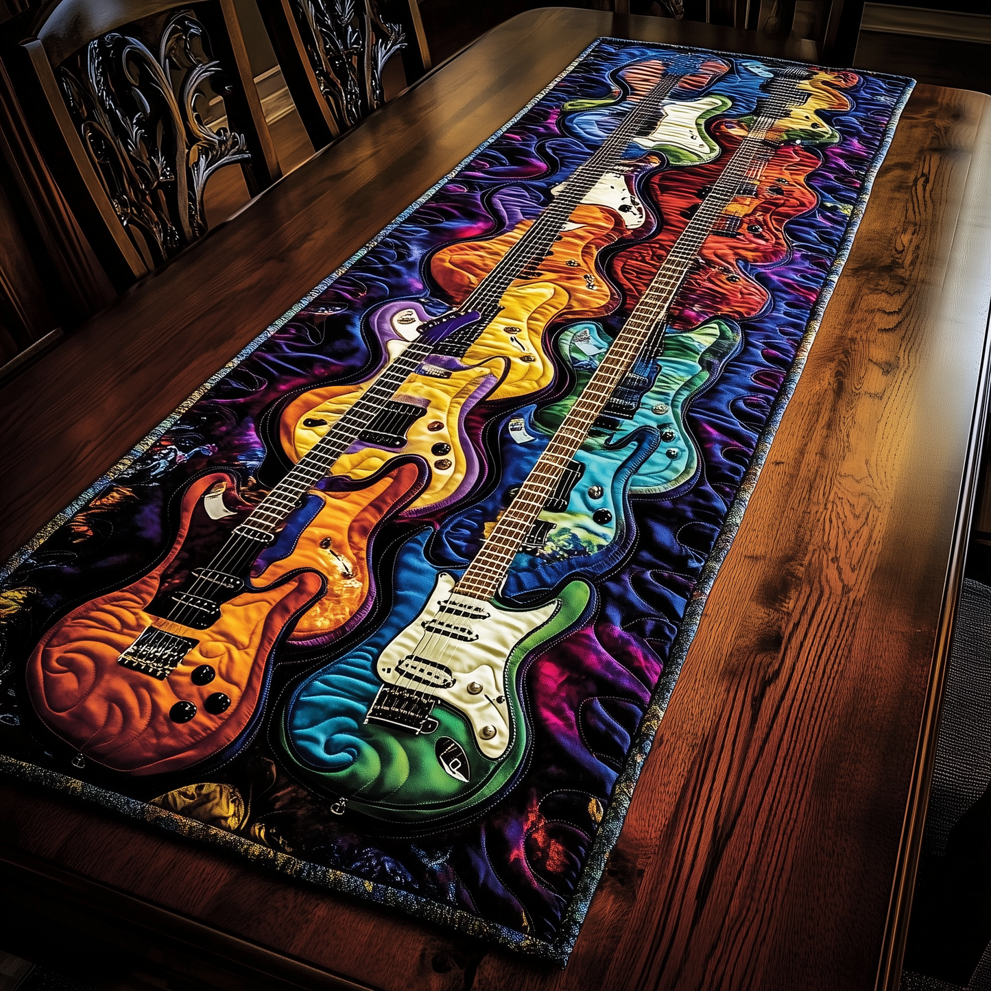 Swirl Guitar Quilted Table Runner GFTOTL219