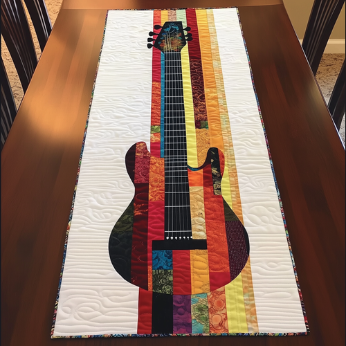 Guitar Blue Quilted Table Runner GFTOTL225