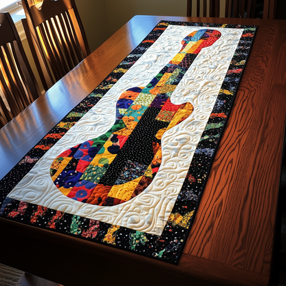 Guitar Blue Quilted Table Runner GFTOTL226