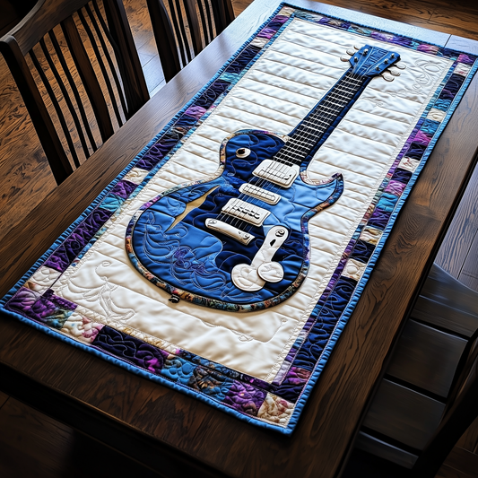 Guitar Blue Quilted Table Runner GFTOTL228