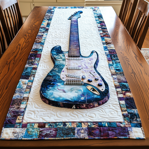 Guitar Blue Quilted Table Runner GFTOTL229