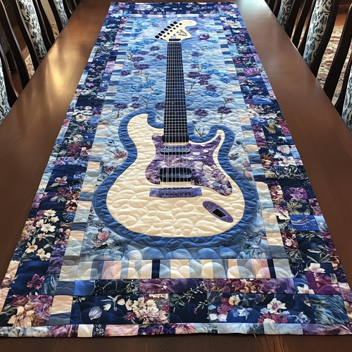 Guitar Blue Quilted Table Runner GFTOTL231