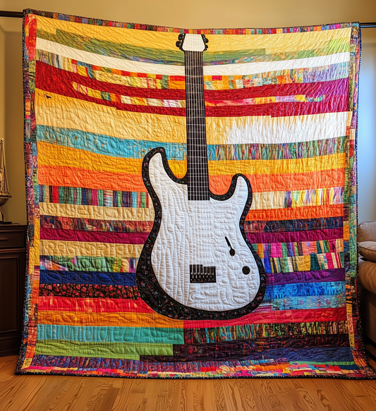 Guitar Rainbow Quilted Blanket GFTOTL236