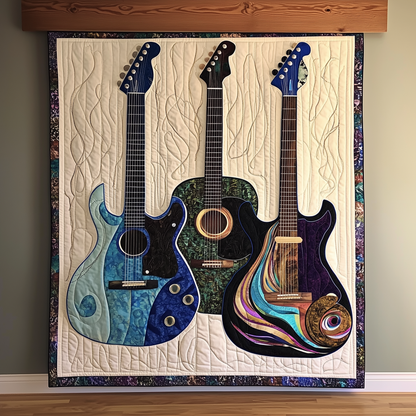 Three Guitars Quilted Blanket GFTOTL238