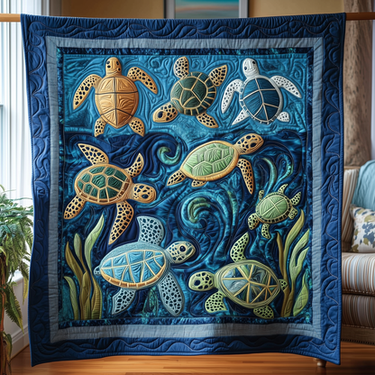 Sea Turtle Wave Quilted Blanket GFTOTL259