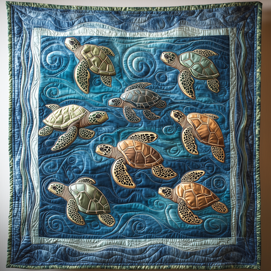 Sea Turtle Wave Quilted Blanket GFTOTL260