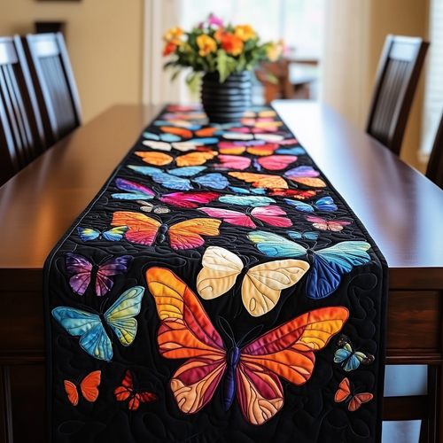 Midnight Butterflies Quilted Table Runner GFTOTL266