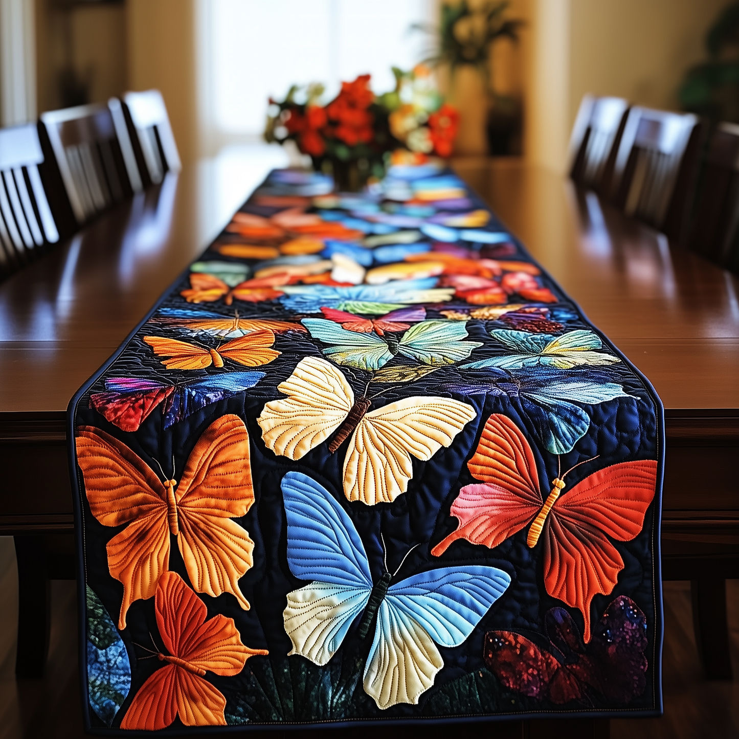 Midnight Butterflies Quilted Table Runner GFTOTL268