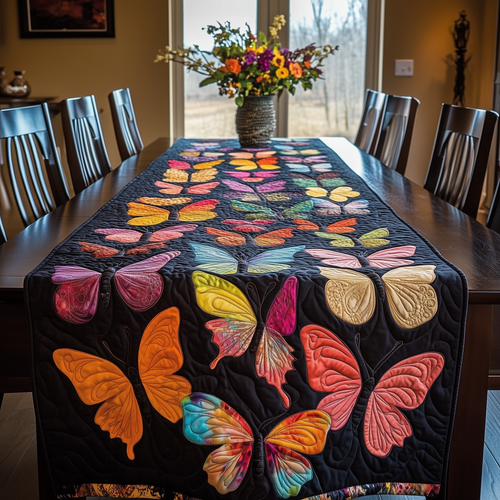 Midnight Butterflies Quilted Table Runner GFTOTL269