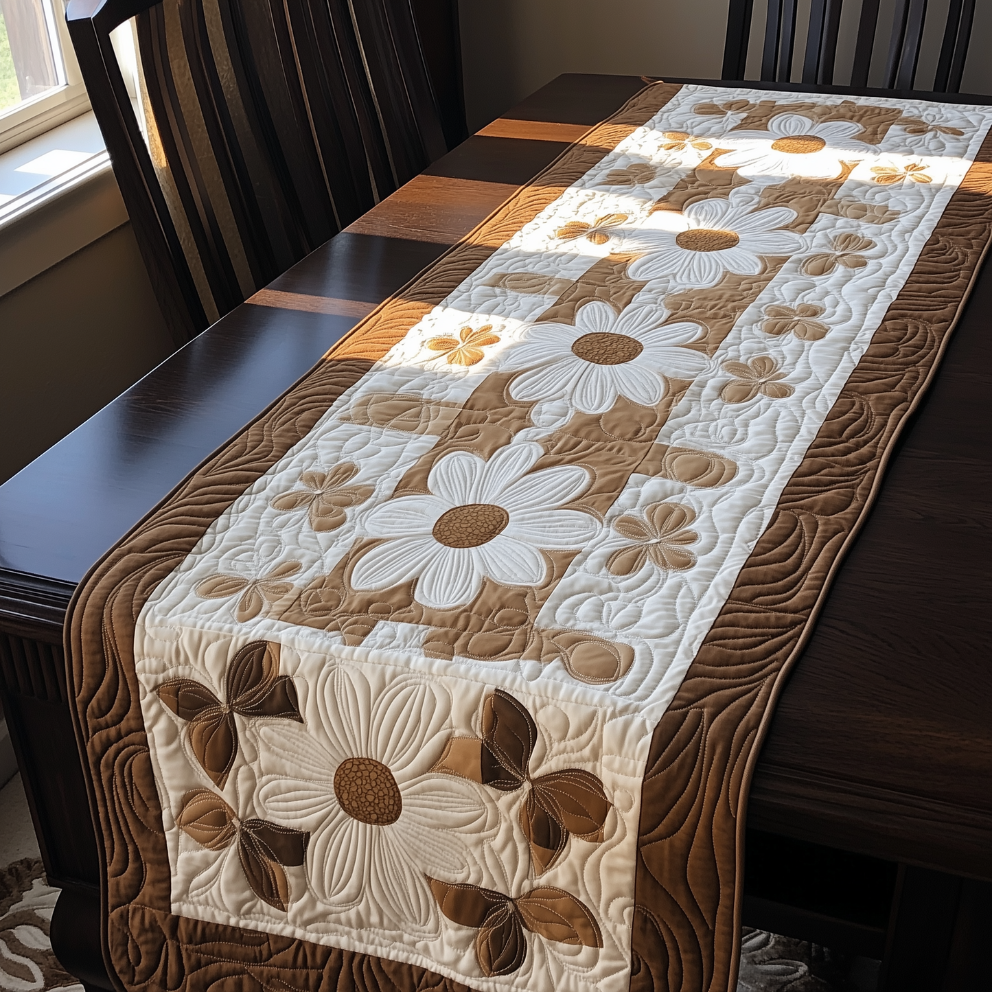 Elegant Daisy Quilted Table Runner GFTOTL283