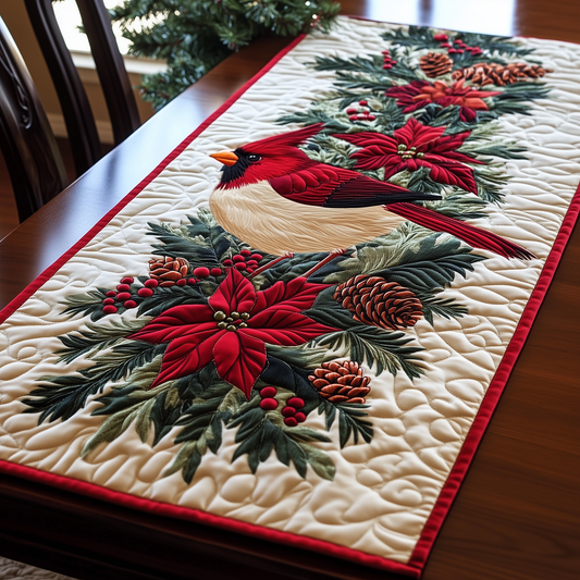 Christmas Cardinal Quilted Table Runner GFTOTL287