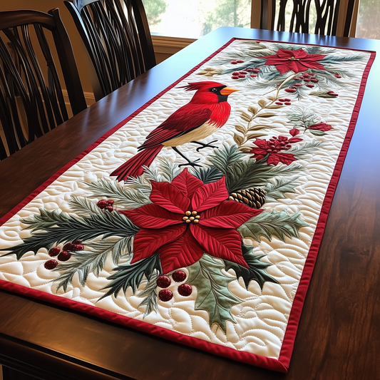 Christmas Cardinal Quilted Table Runner GFTOTL288